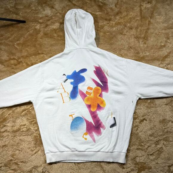 Vintage ASOS Design White Oversized Hoodie Back Graphic Unisex Size M - Picture 1 of 6